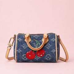 Louis Vuitton x Takashi Murakami Cherry Monogram Denim Micro Speedy Bag Charm