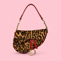 Christian Dior Leopard Pony Hair Saddle Bag - John Galliano Era