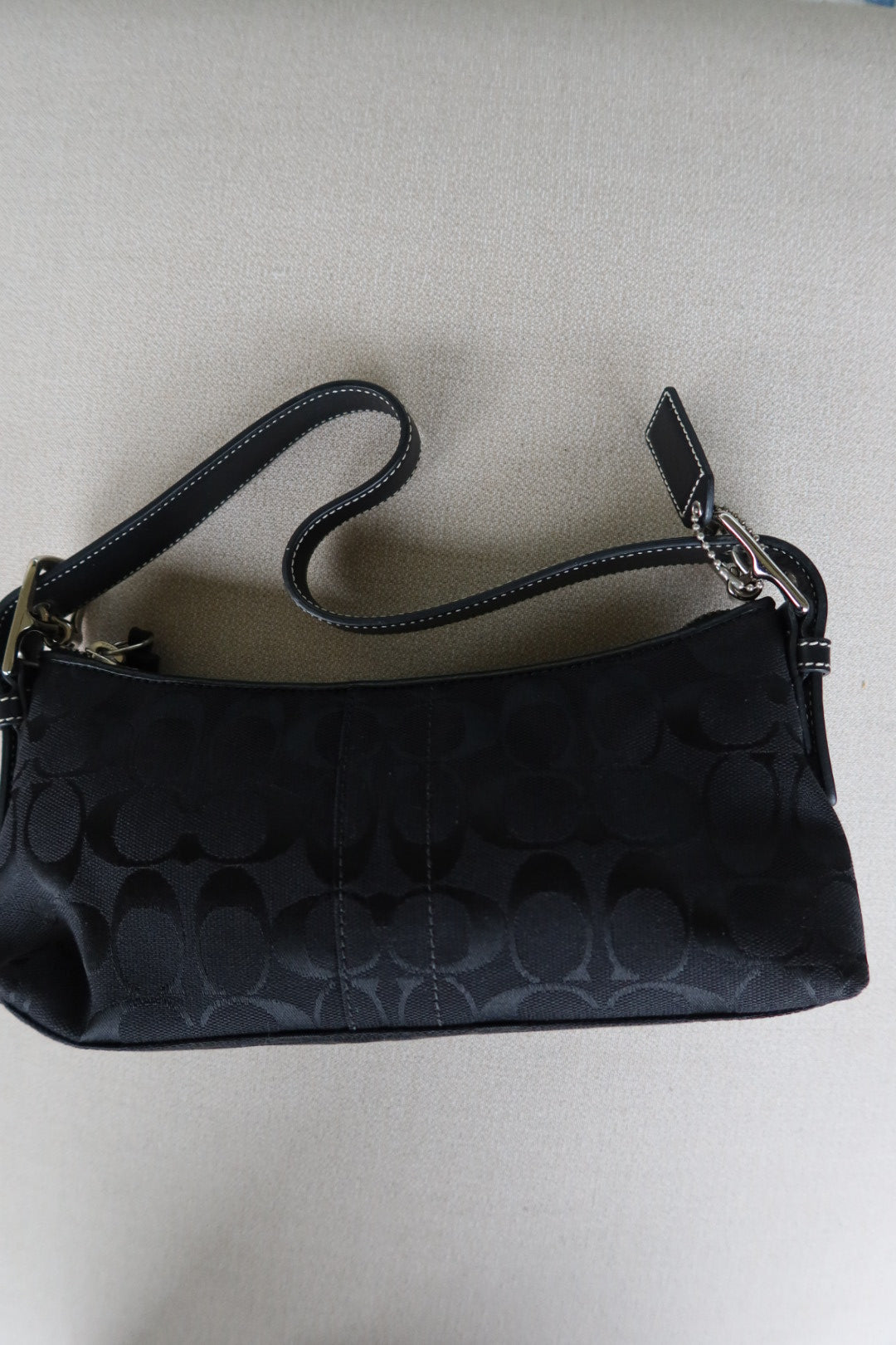 Coach Signature Bag Black Silver