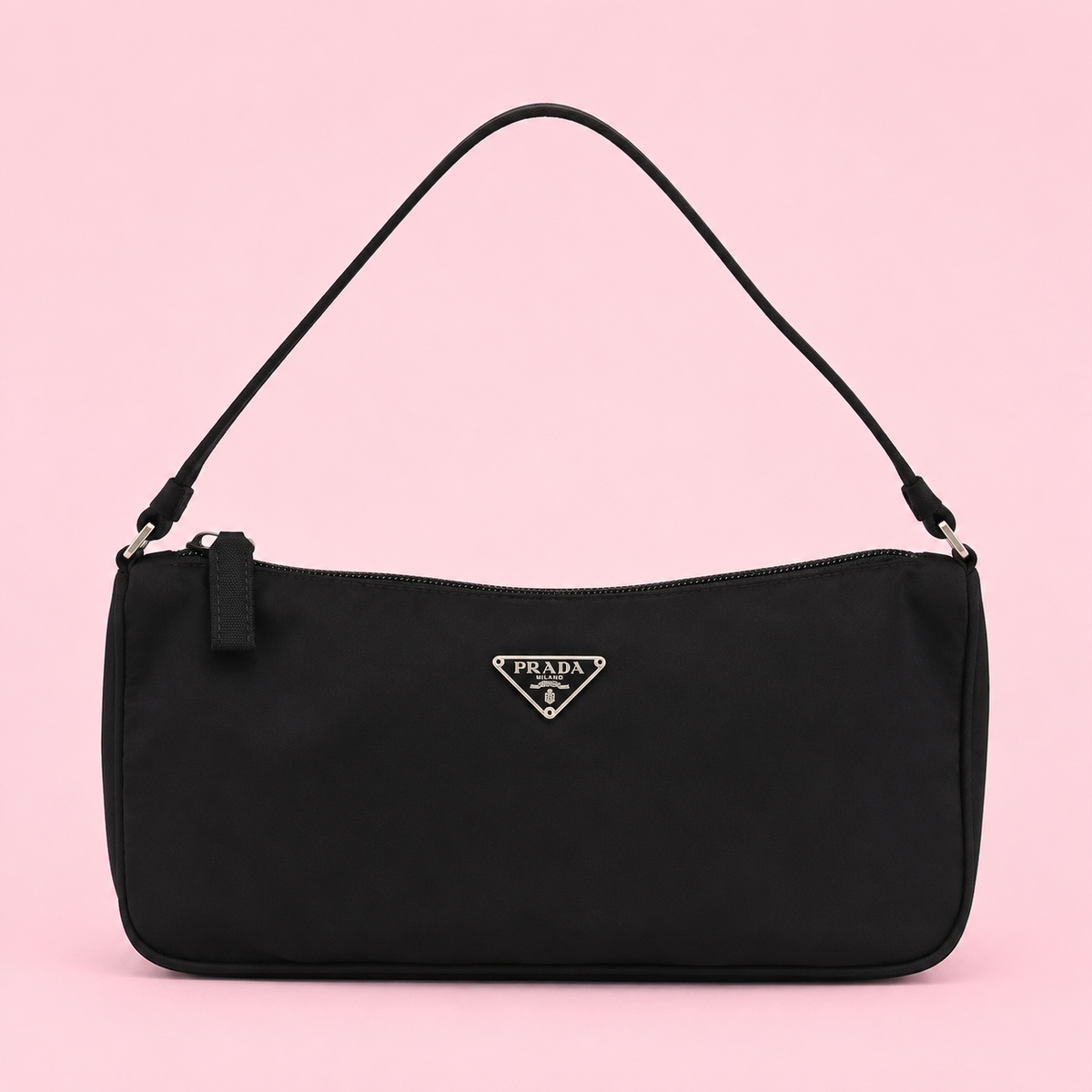Prada Black Nylon Pochette Shoulder Bag