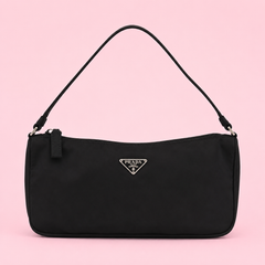 Prada Black Nylon Pochette Shoulder Bag