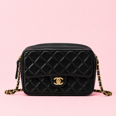 Chanel Black Quilted Lambskin Camera Bag