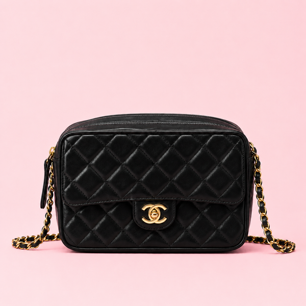 Chanel Black Quilted Lambskin Camera Bag