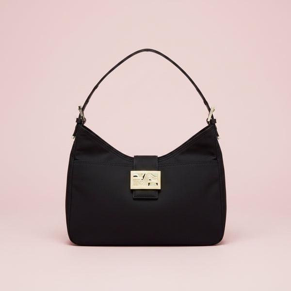 Fendi Navy Hobo Wave Buckle Detail