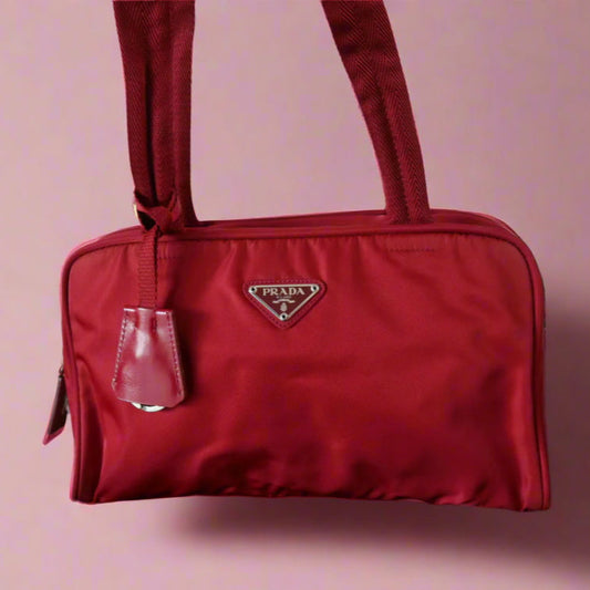 Prada Nylon Red Bag (Comes with original authentication card)