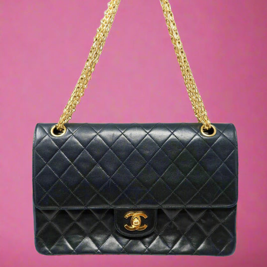 Chanel Classic Double Flap Black Matelassé Lambskin
