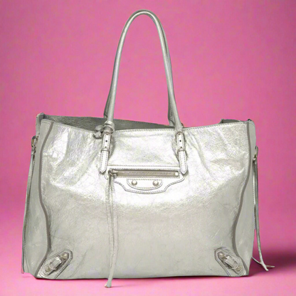 Balenciaga Tote Leather Silver