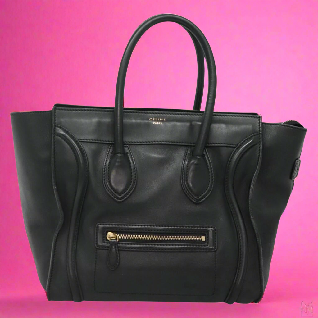 Celine Luggage Mini Shopper Leather Black