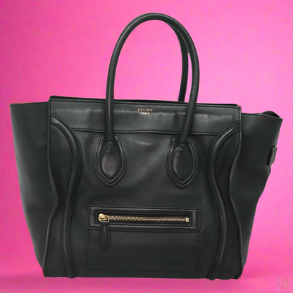 Celine Luggage Mini Shopper Leather Black