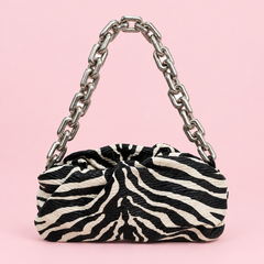 Bottega Veneta Zebra Print Chain Pouch