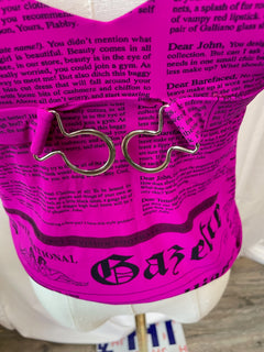 John Galliano Gazette Newspaper Print Buckle Top