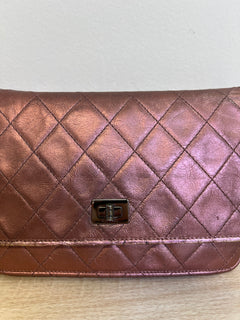 CHANEL Matelasse 2.25 Chain Wallet Shoulder Bag Leather Pink