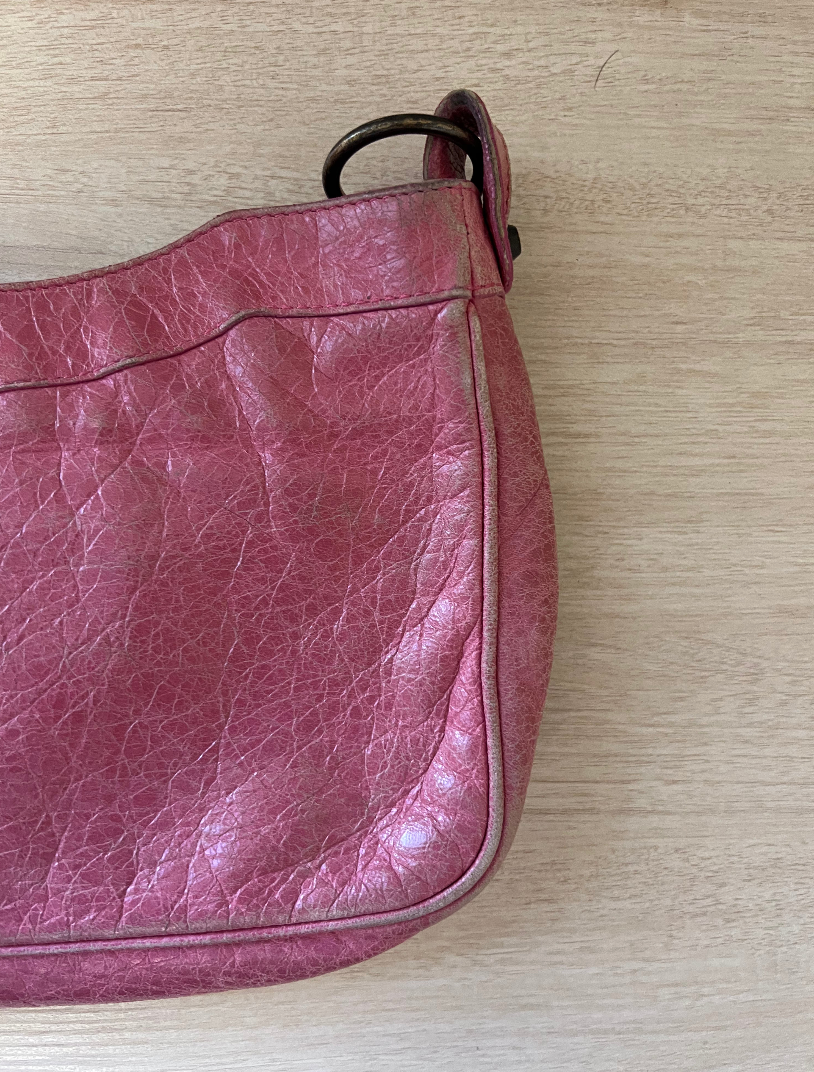 Balenciaga Pink Leather Classic Hip Crossbody Bag