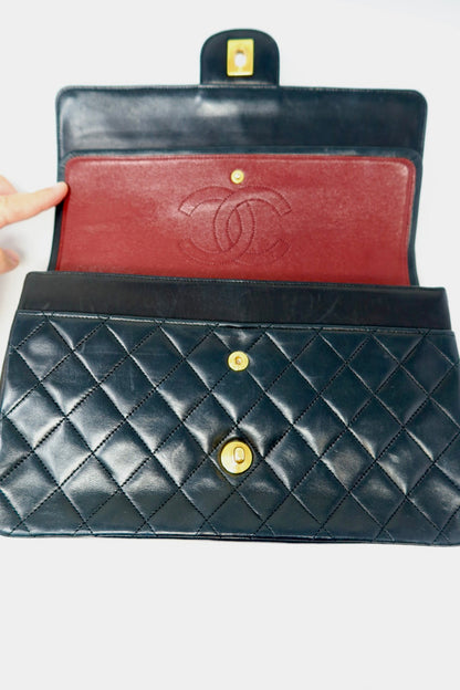 Chanel Classic Double Flap Black Matelassé Lambskin
