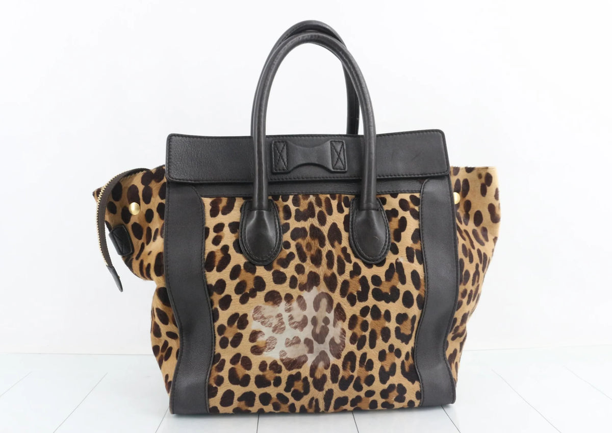 Céline Leopard Calf Hair Luggage Tote - Phoebe Philo Era