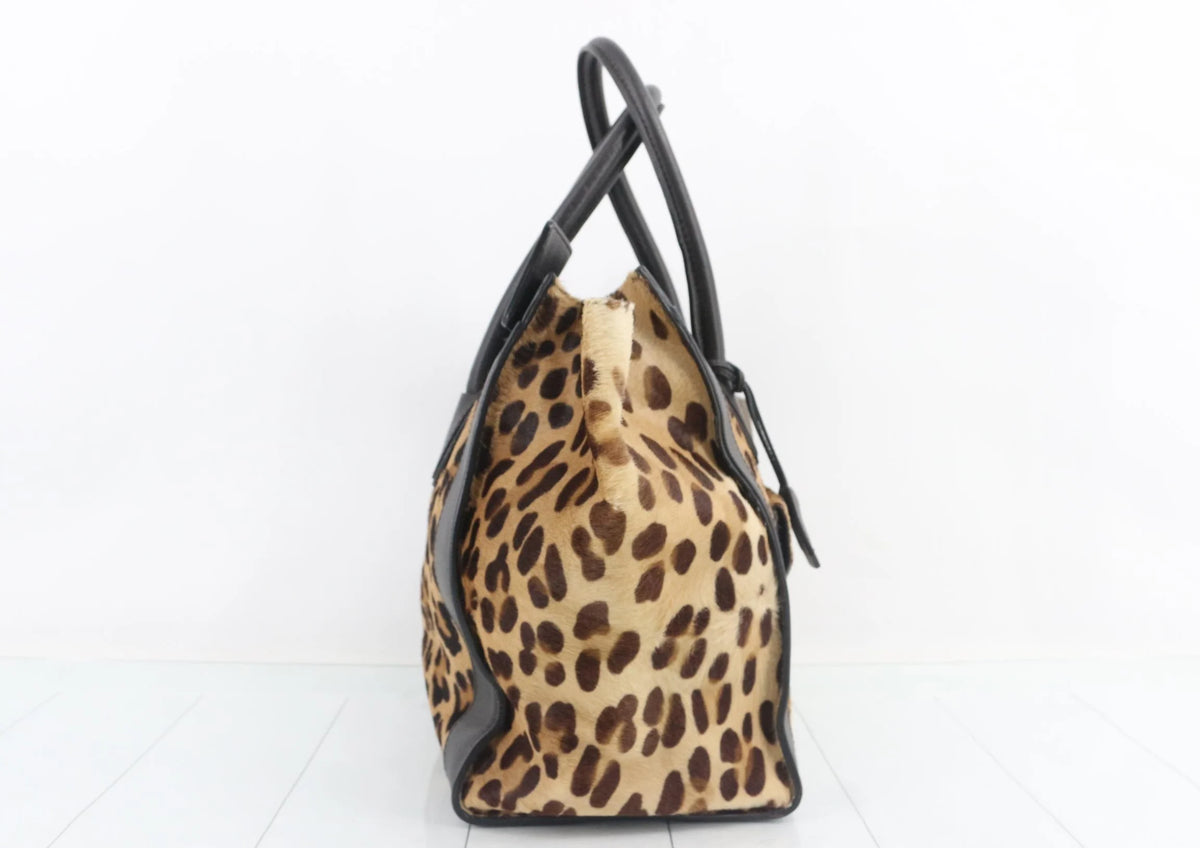 Céline Leopard Calf Hair Luggage Tote - Phoebe Philo Era