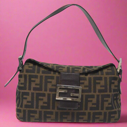 FendiI Zucca Canvas Baguette