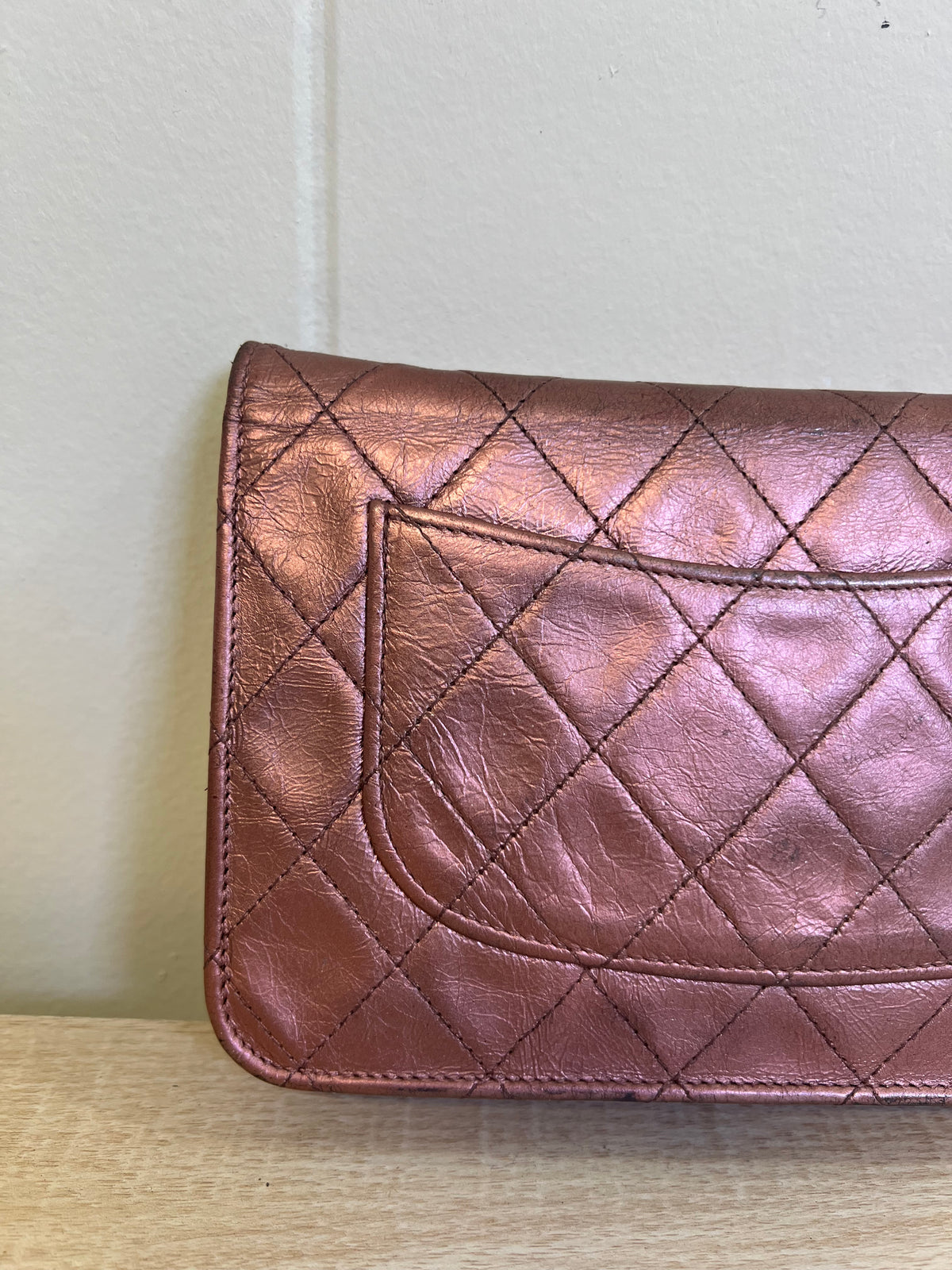 CHANEL Matelasse 2.25 Chain Wallet Shoulder Bag Leather Pink