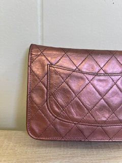 CHANEL Matelasse 2.25 Chain Wallet Shoulder Bag Leather Pink