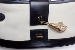 Gucci Tiger Head Suede Shoulder Bag