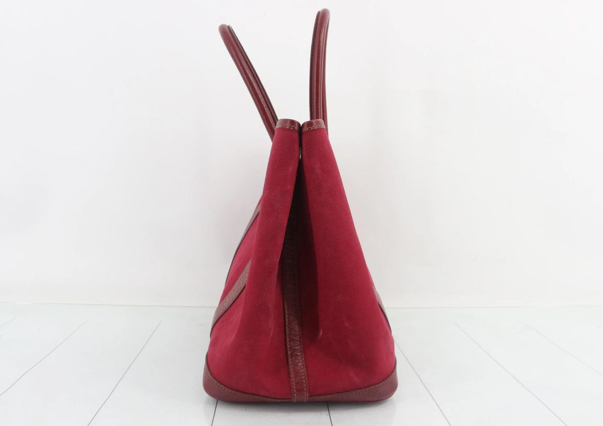 Hermès Garden Party Canvas Tote in Rouge H