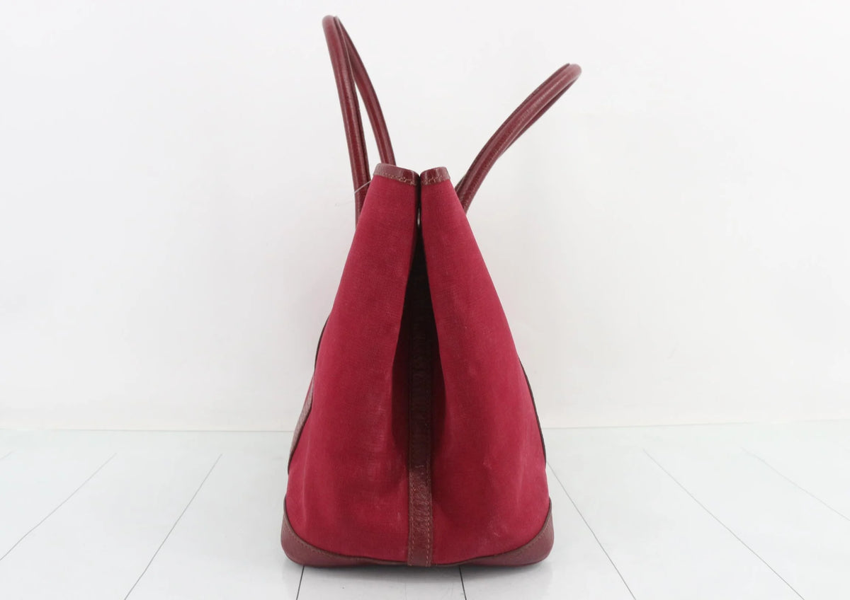 Hermès Garden Party Canvas Tote in Rouge H
