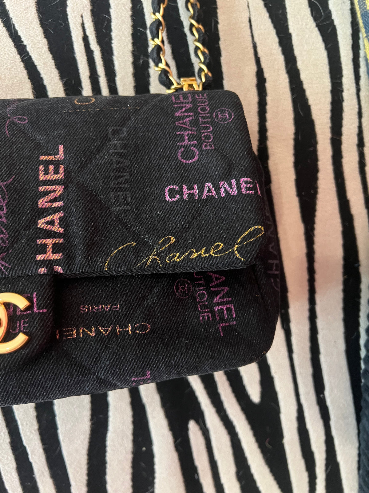 Chanel Black Denim Flap Bag