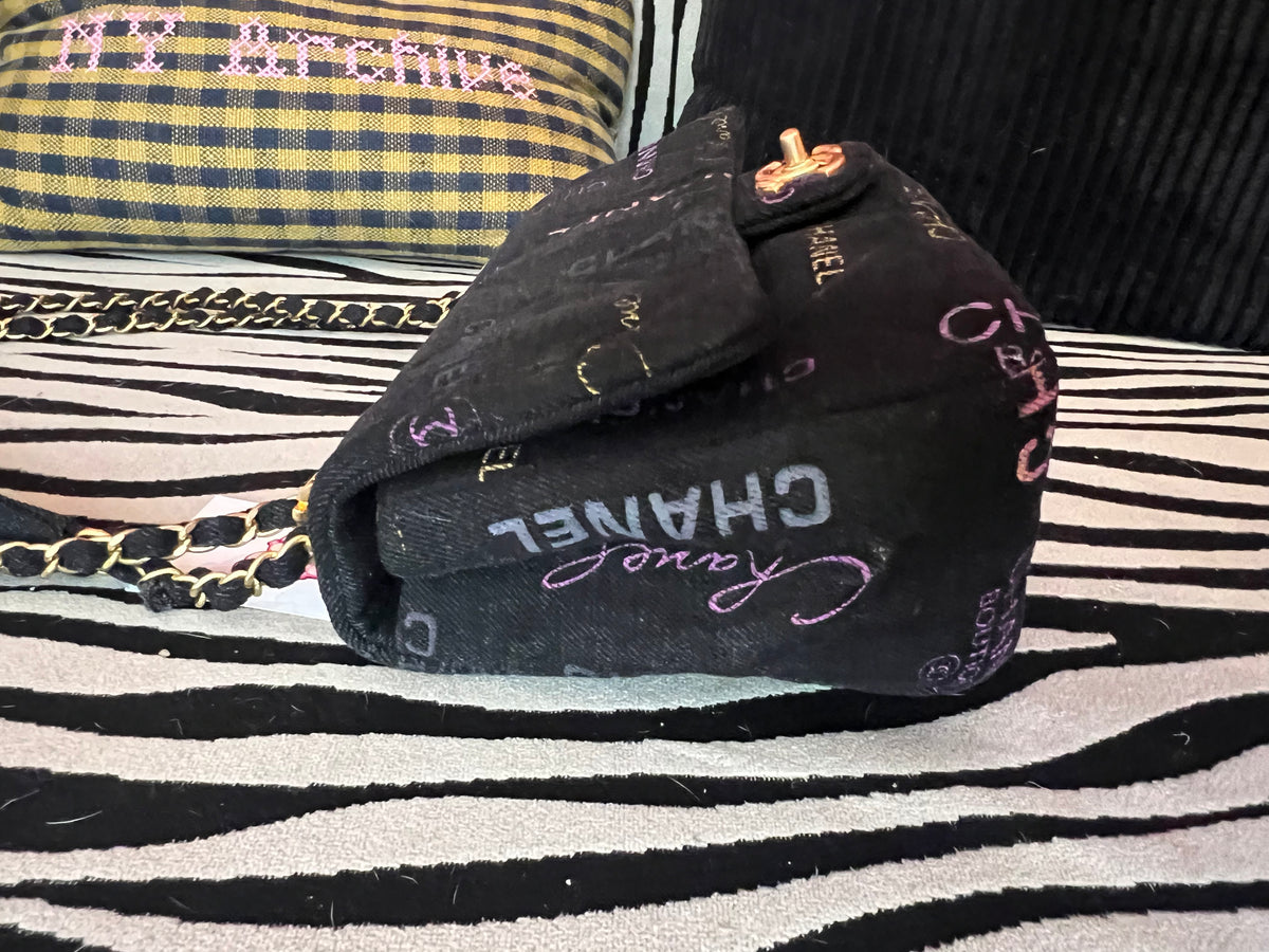 Chanel Black Denim Flap Bag