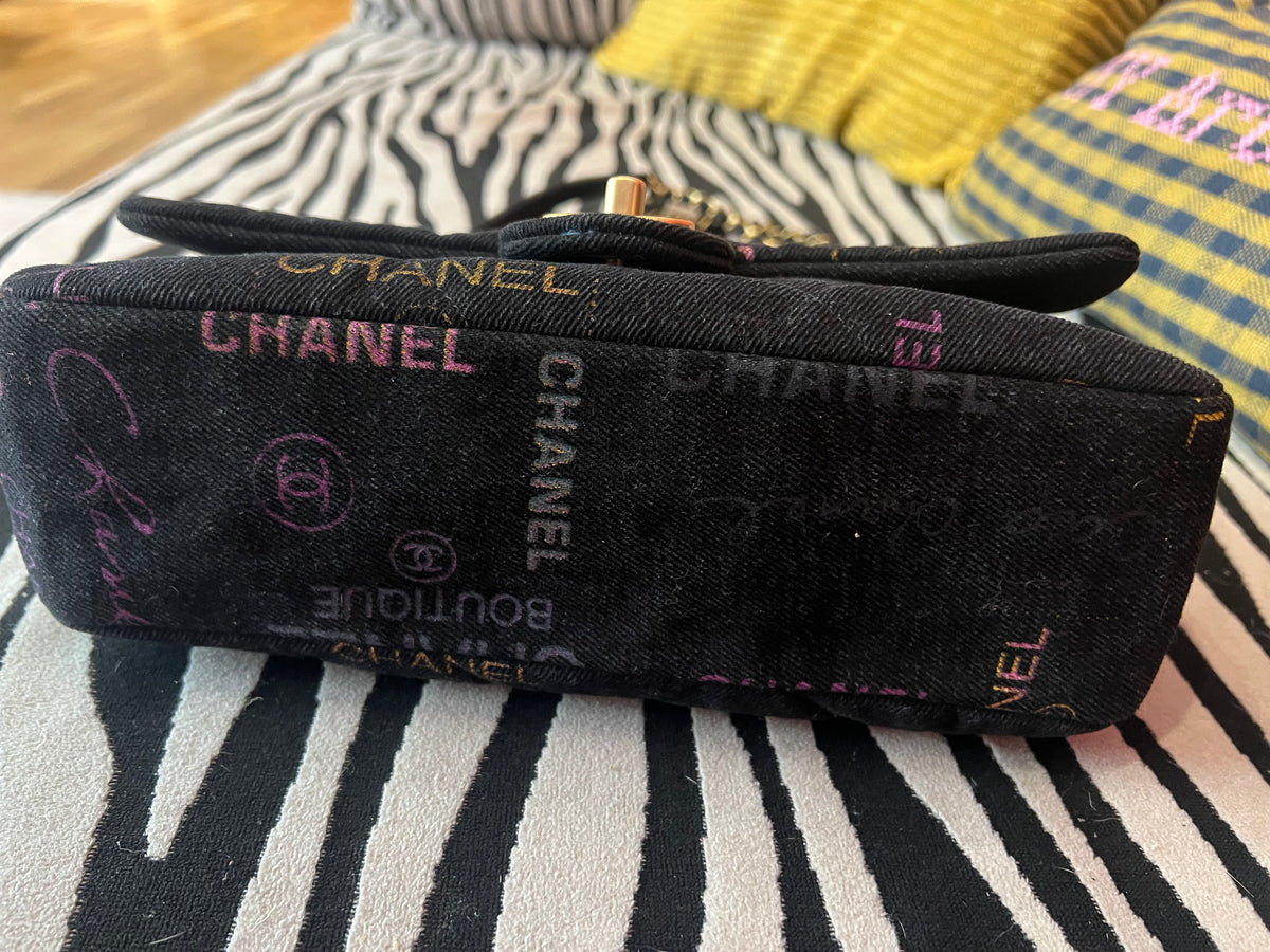 Chanel Black Denim Flap Bag