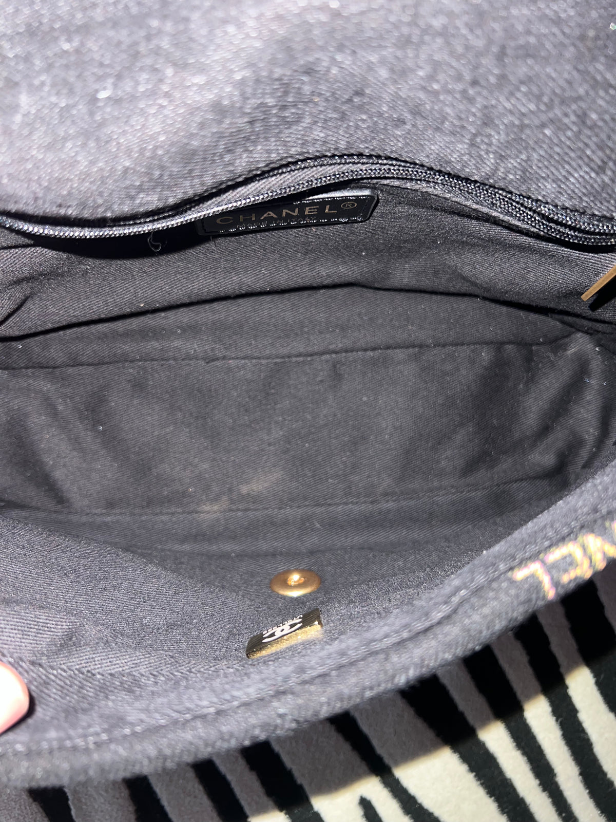 Chanel Black Denim Flap Bag