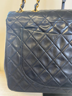 CHANEL Matelasse Lamb Skin Maxi Single Flap Bag