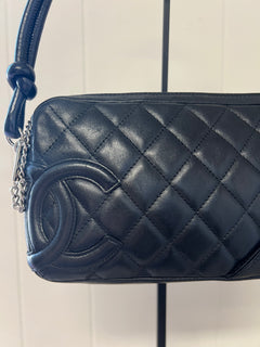 Chanel Cambon Ligne Black Quilted Lambskin Pochette Shoulder Bag