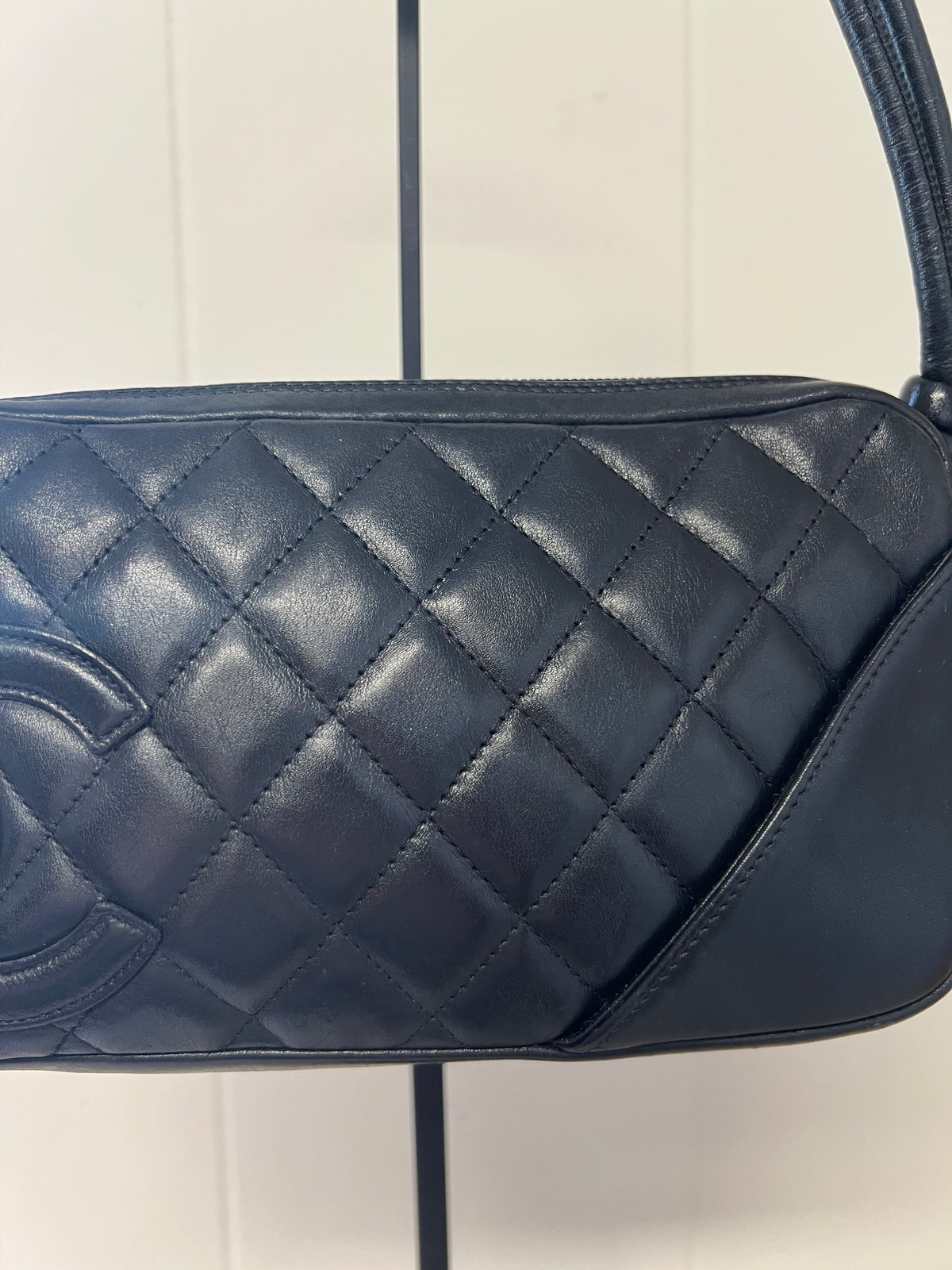 Chanel Cambon Ligne Black Quilted Lambskin Pochette Shoulder Bag