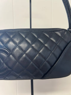 Chanel Cambon Ligne Black Quilted Lambskin Pochette Shoulder Bag