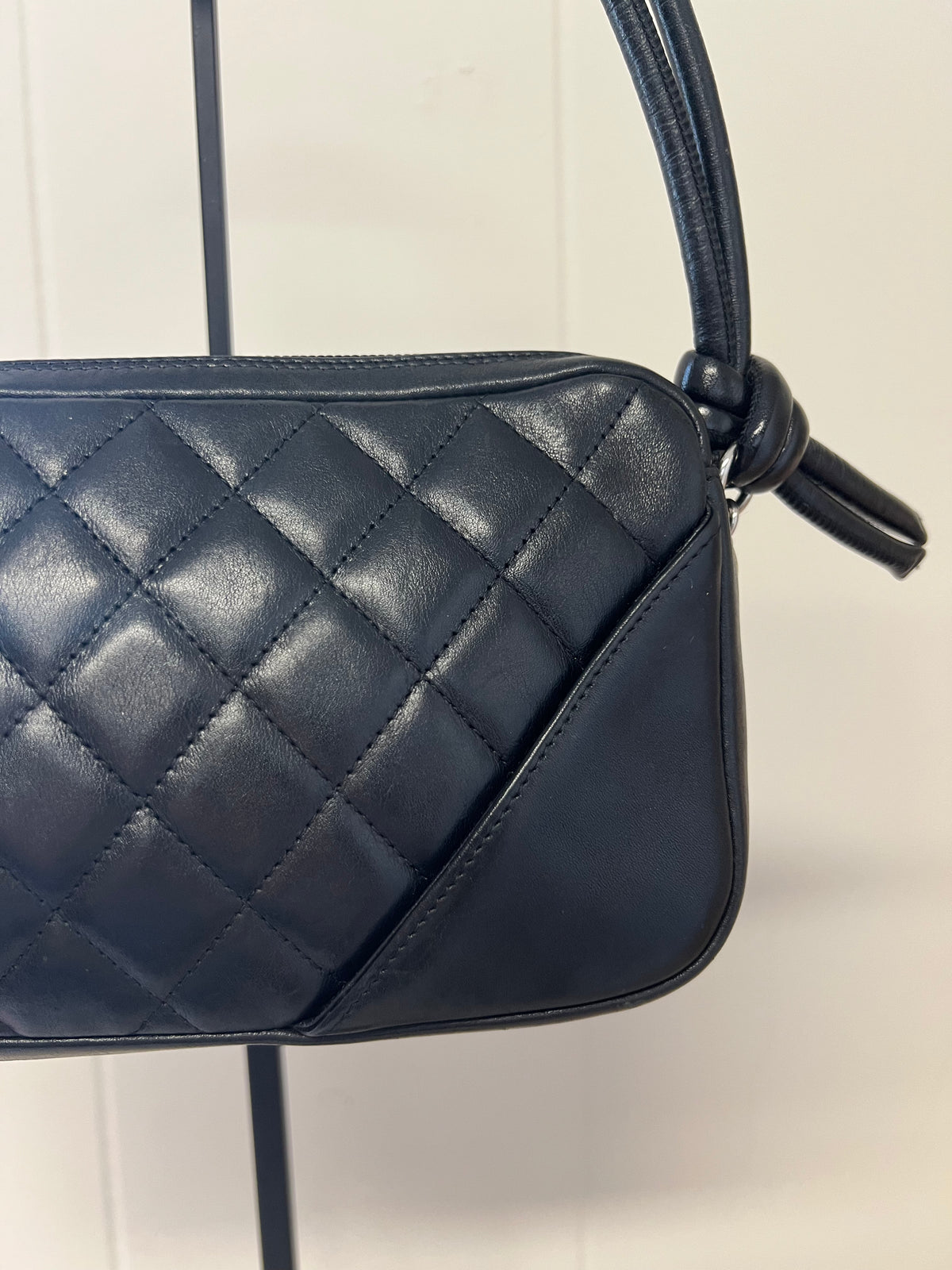 Chanel Cambon Ligne Black Quilted Lambskin Pochette Shoulder Bag
