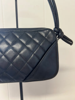Chanel Cambon Ligne Black Quilted Lambskin Pochette Shoulder Bag