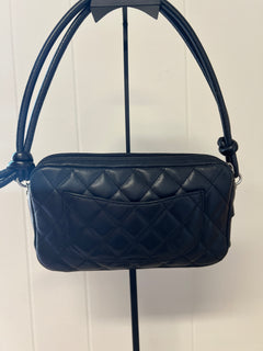 Chanel Cambon Ligne Black Quilted Lambskin Pochette Shoulder Bag