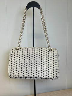 CHANEL Flap Bag Beige Woven Knit
