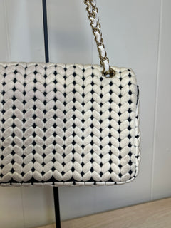 CHANEL Flap Bag Beige Woven Knit