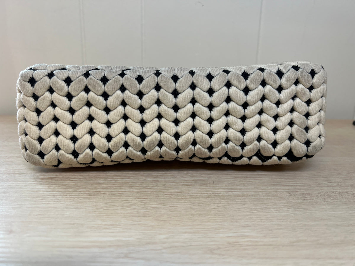 CHANEL Flap Bag Beige Woven Knit