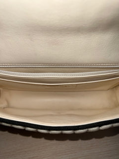 CHANEL Flap Bag Beige Woven Knit