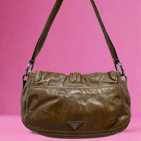 Prada Gray Hobo Bag