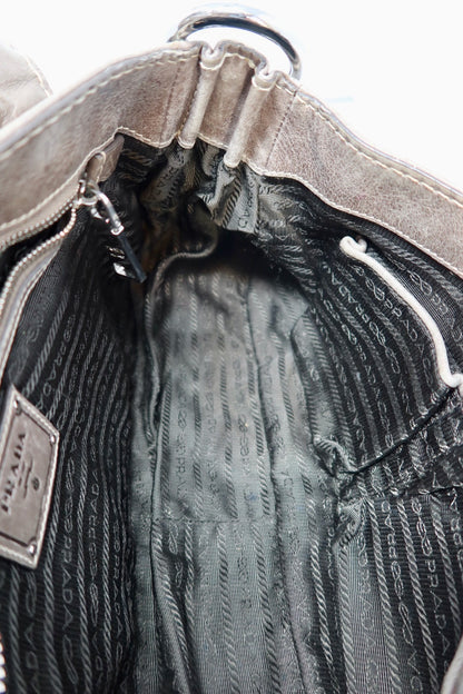 Prada Gray Hobo Bag