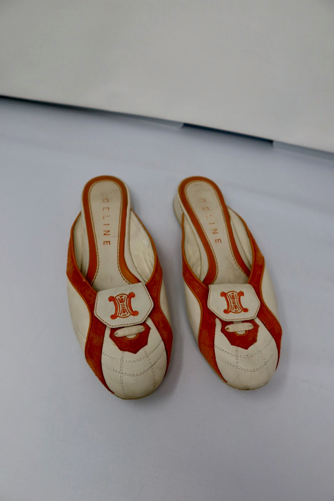 Celine Orange Slip-on Mules - 37.5 EU