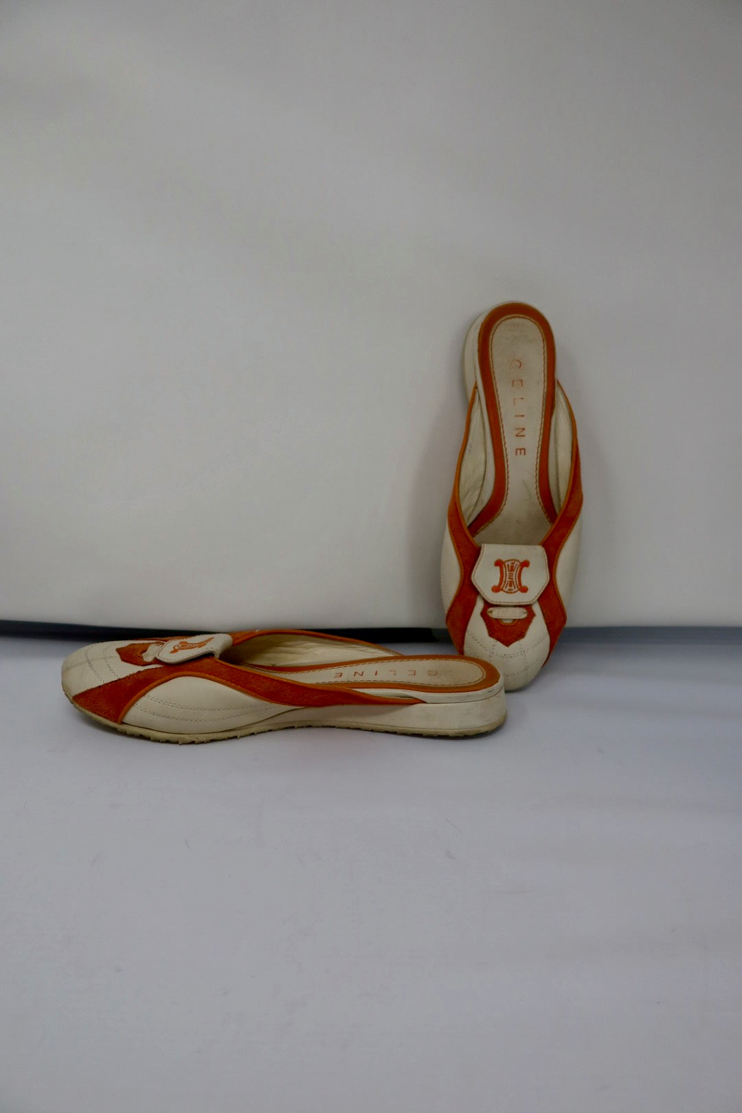 Celine Orange Slip-on Mules - 37.5 EU