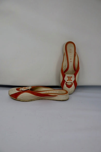 Celine Orange Slip-on Mules - 37.5 EU