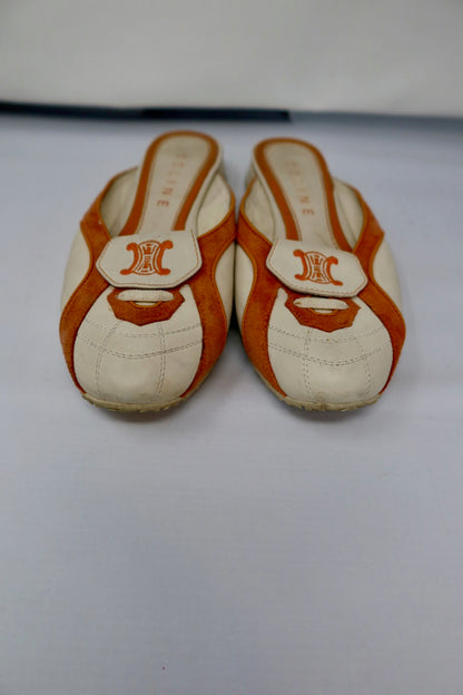 Celine Orange Slip-on Mules - 37.5 EU