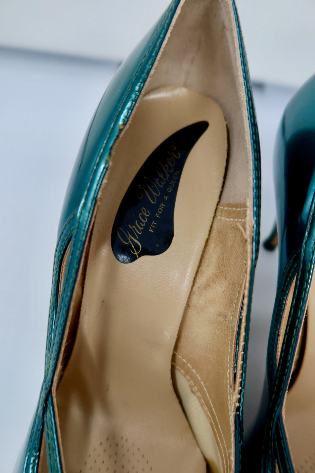 1950s Vintage Emerald Green Heels - 7 US