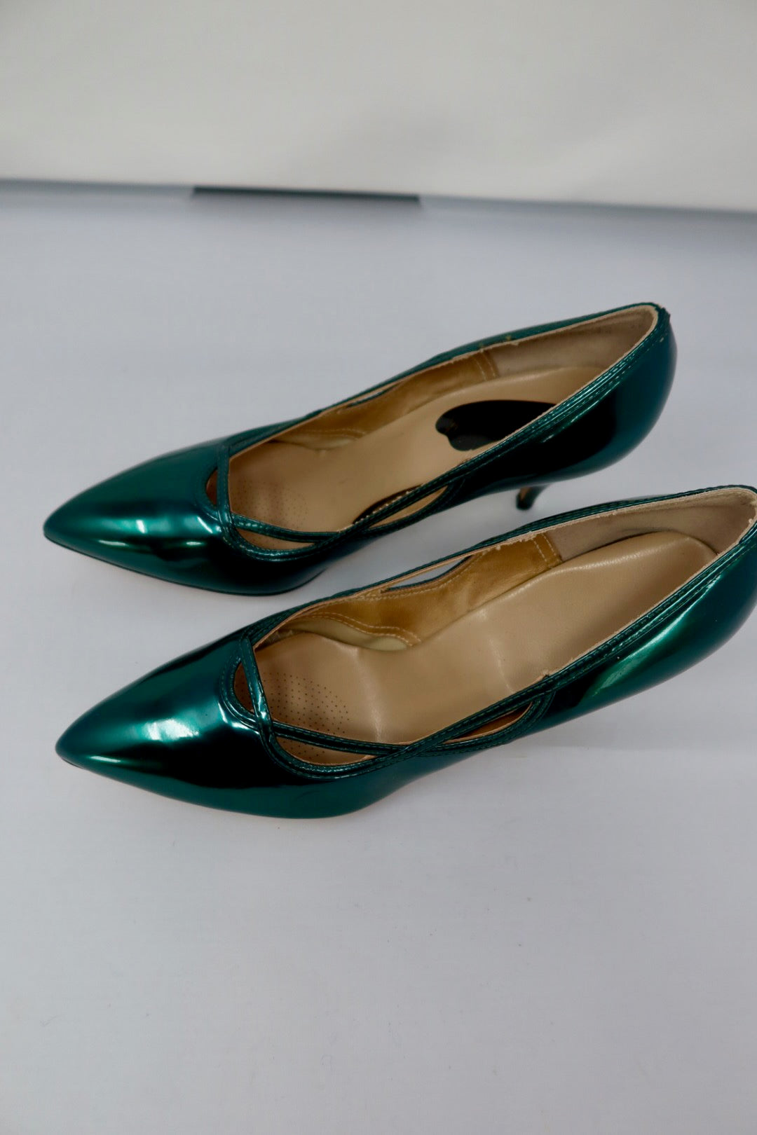 1950s Vintage Emerald Green Heels - 7 US