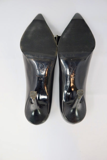 Dior Vintage Black Leather Pointed Toe Heels - 40 EU
